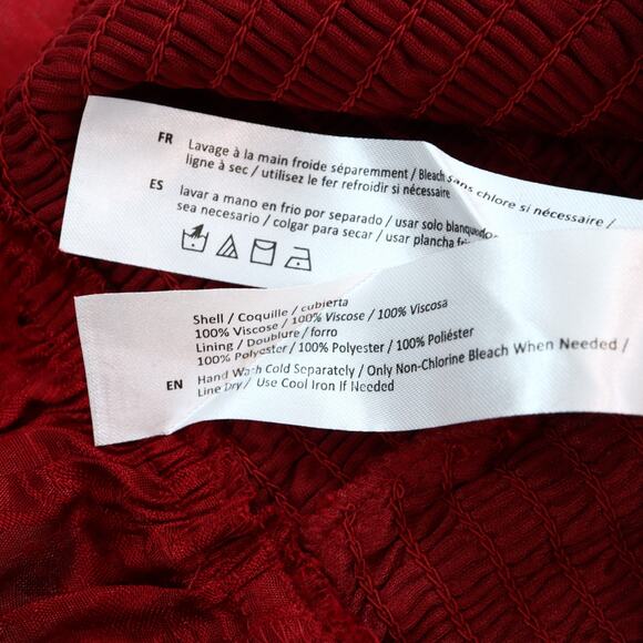 Band Of The Free Ruffle Smocked Crop Top XS Floral Red Puff Sleeve Boho Festival - Picture 8 of 11